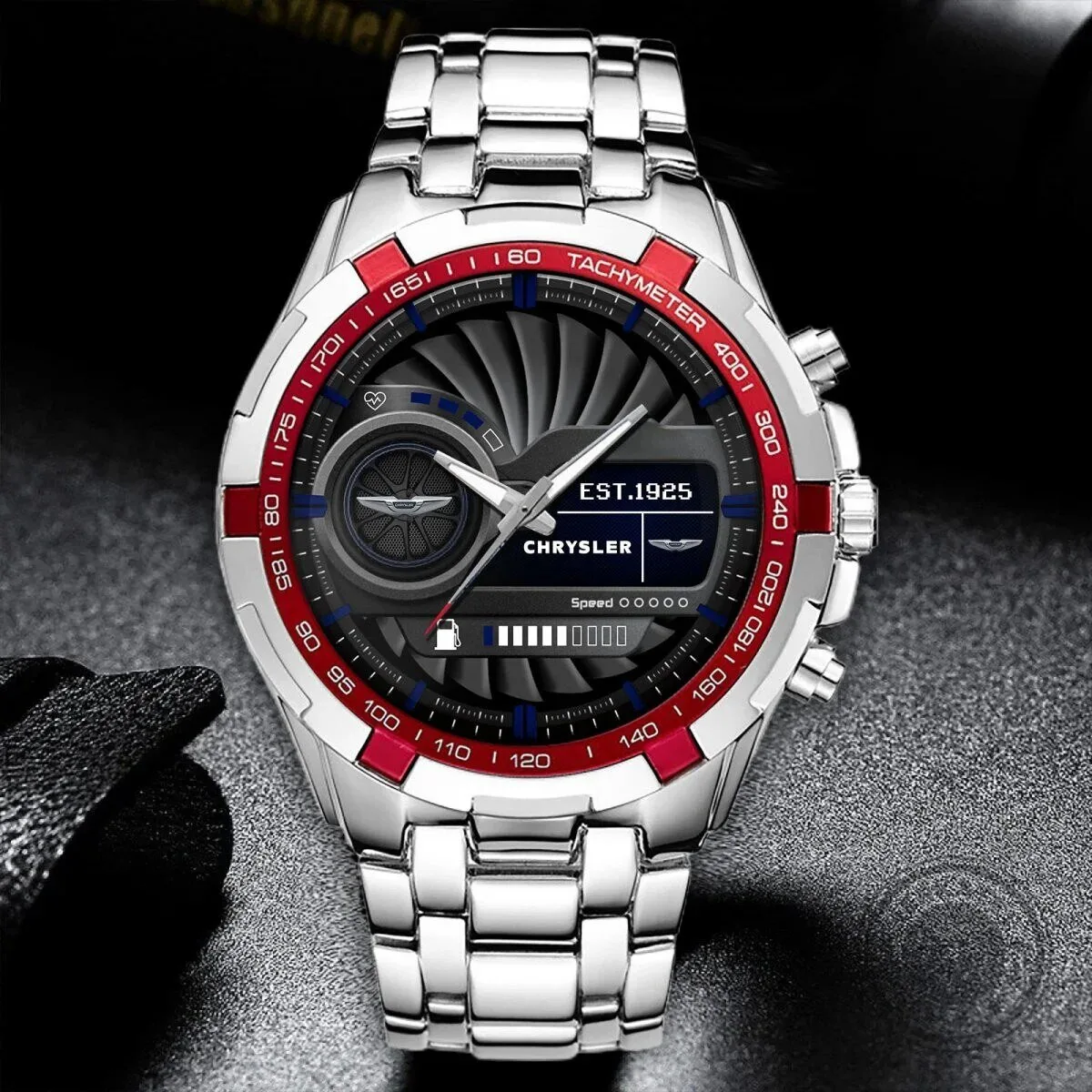 Chrysler Motor Company Silver Stainless Steel Chronograph Watch 8 Chrysler Motor Company Silver Stainless Steel Chronograph Watch