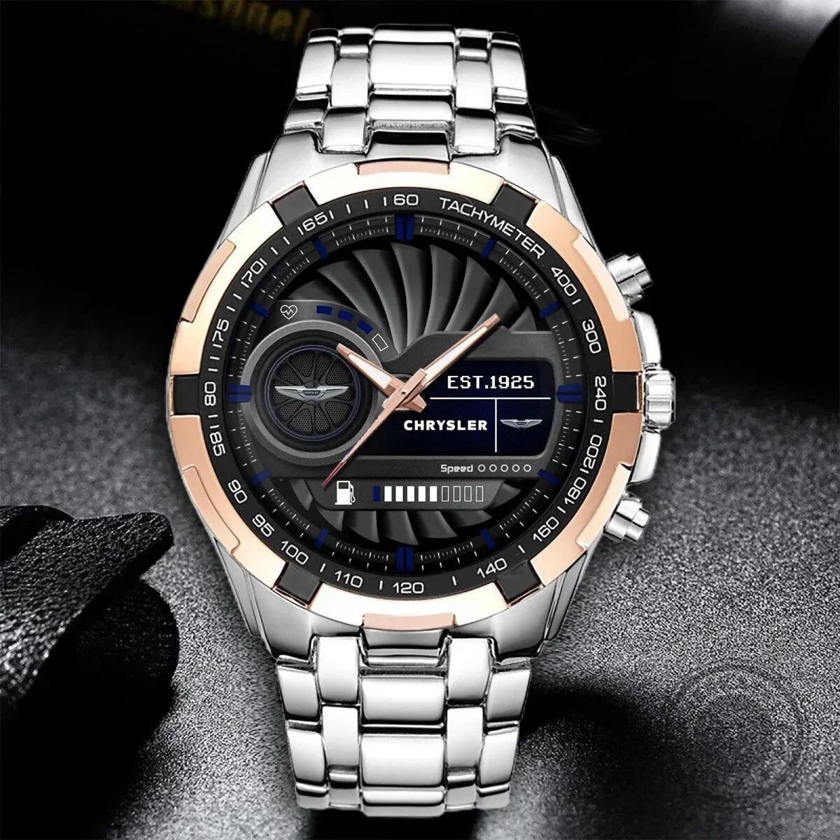 Chrysler Motor Company Silver Stainless Steel Chronograph Watch 10 Chrysler Motor Company Silver Stainless Steel Chronograph Watch