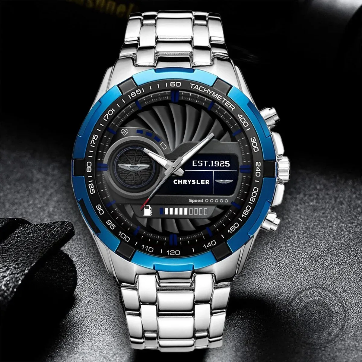 Chrysler Motor Company Silver Stainless Steel Chronograph Watch 11 Chrysler Motor Company Silver Stainless Steel Chronograph Watch