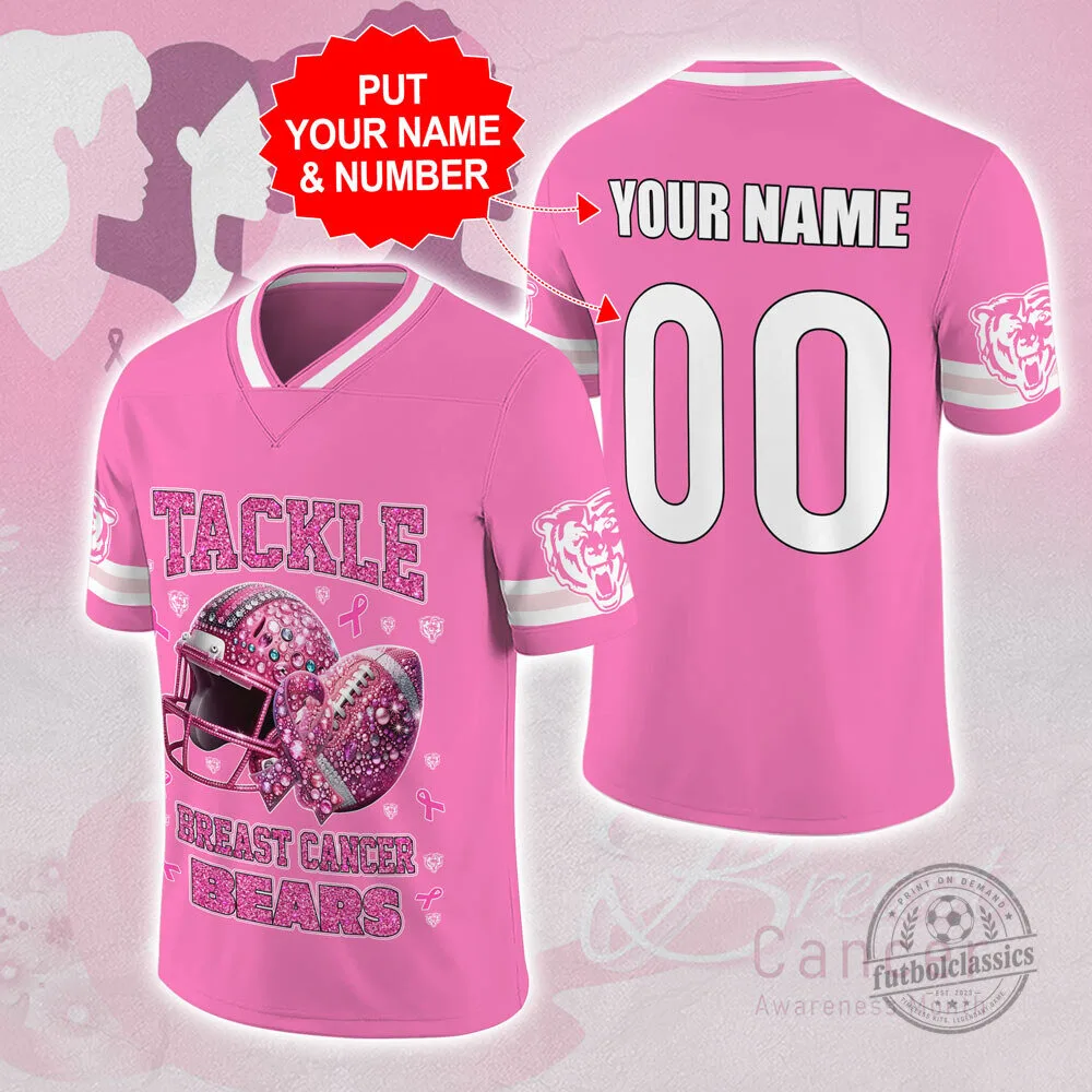 Personalized Chicago Bears Breast Cancer Awareness Pink Football Jersey