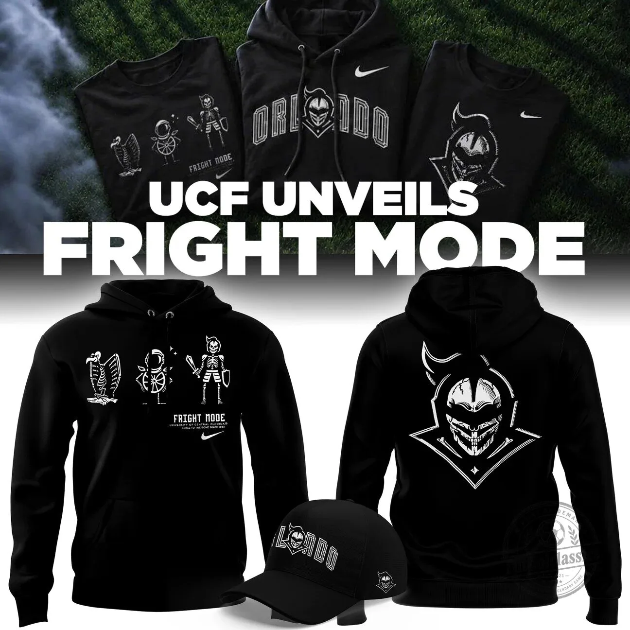 UCF Knights Fright Mode Black Graphic Print College Football Hoodie
