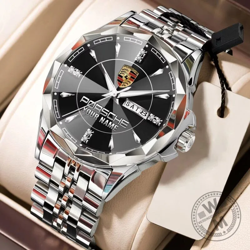 Porsche Custom Name Elegant Design Gold and Silver Stainless Steel Watch 14 Porsche Custom Name Elegant Design Gold and Silver Stainless Steel Watch