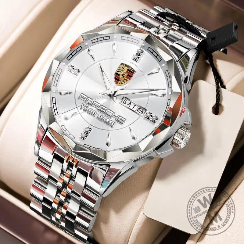 Porsche Custom Name Elegant Design Gold and Silver Stainless Steel Watch 15 Porsche Custom Name Elegant Design Gold and Silver Stainless Steel Watch