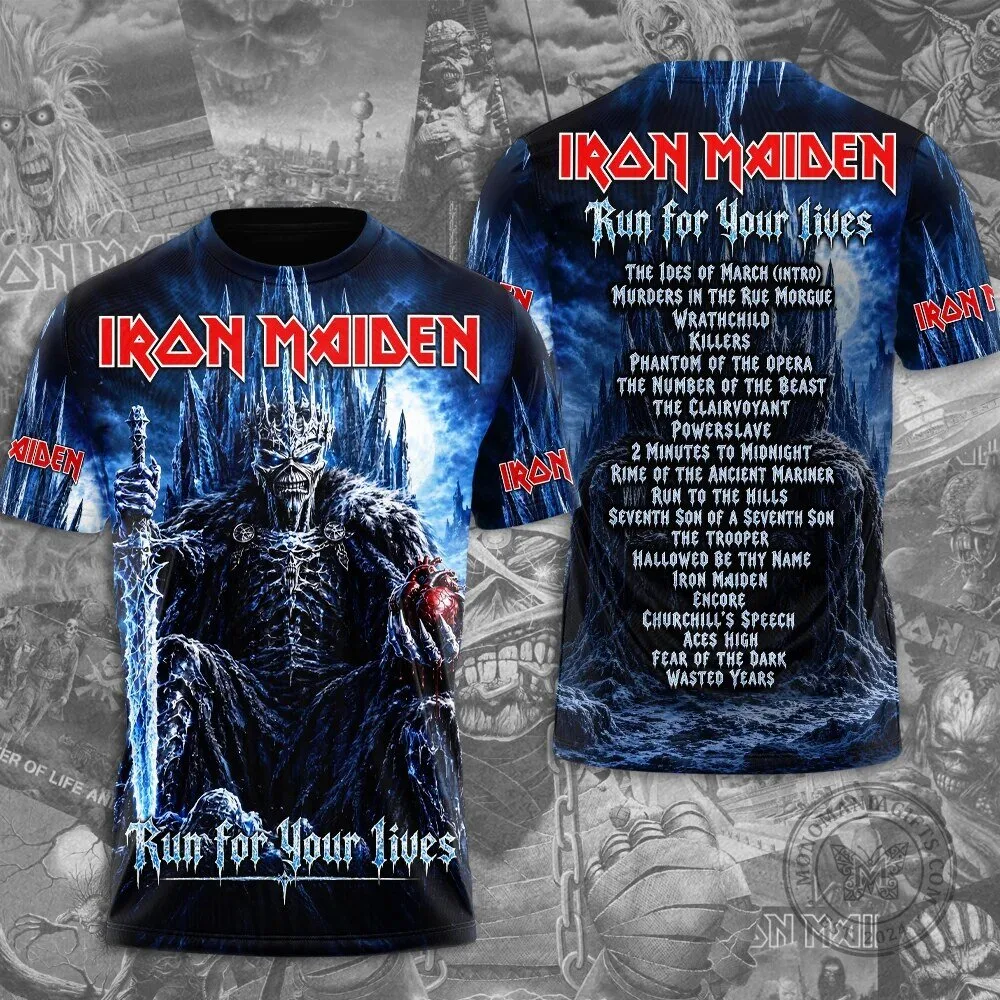 Iron Maiden Run for Your Lives World Tour Concert Black T-Shirt