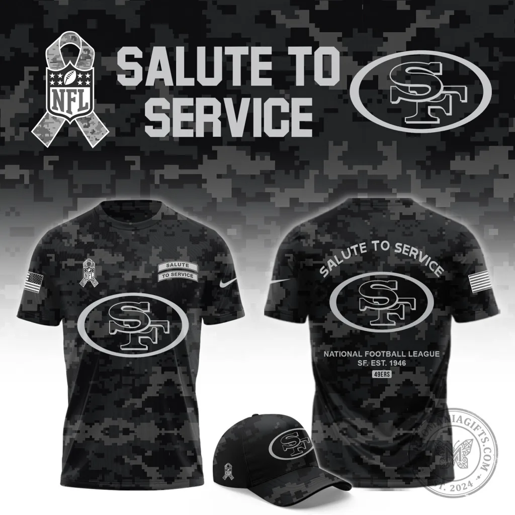 San Francisco 49ers Salute To Service Digital Camouflage National Football League T-Shirt San Francisco 49ers Salute To Service Digital Camouflage National Football League T-Shirt