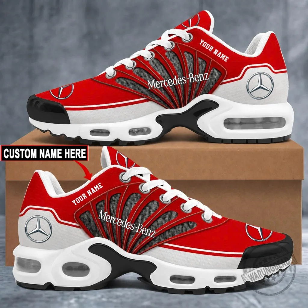 Mercedes-Benz Custom Name Red White Sport Shoes Mercedes-Benz Custom Name Red White Sport Shoes
