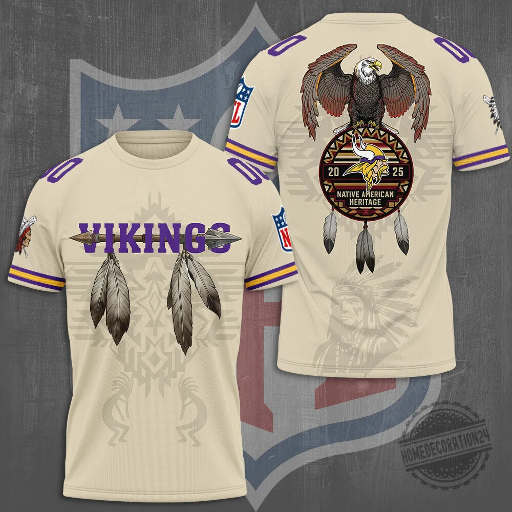 Minnesota Vikings Native American Heritage Dreamcatcher Graphic T-Shirt