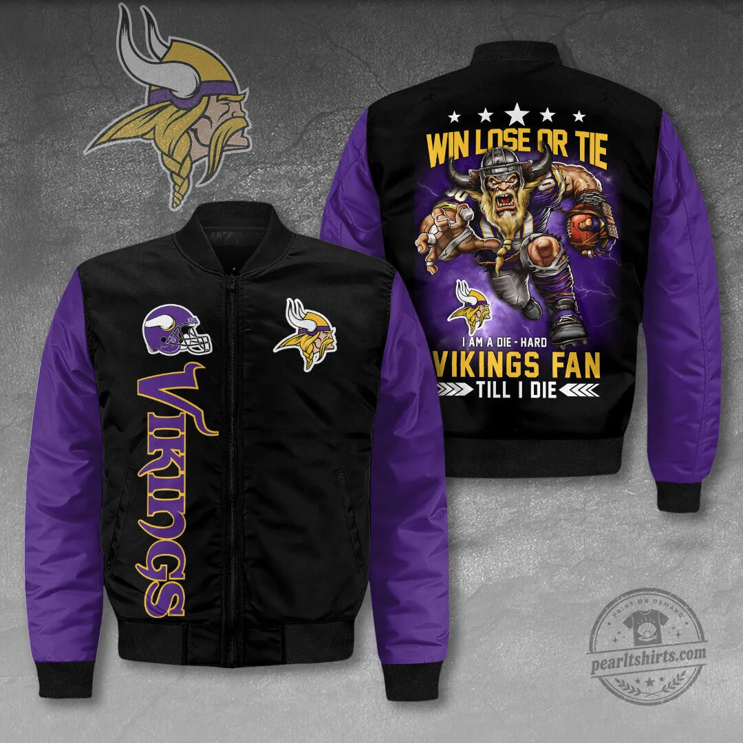 Minnesota Vikings Football Team Fan Art Bomber Jacket
