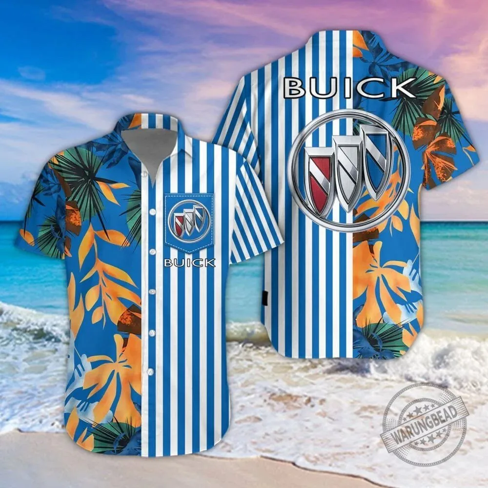 Buick Car Logo Tropical Stripes Summer Hawaiian Shirt 10 Buick Car Logo Tropical Stripes Summer Hawaiian Shirt