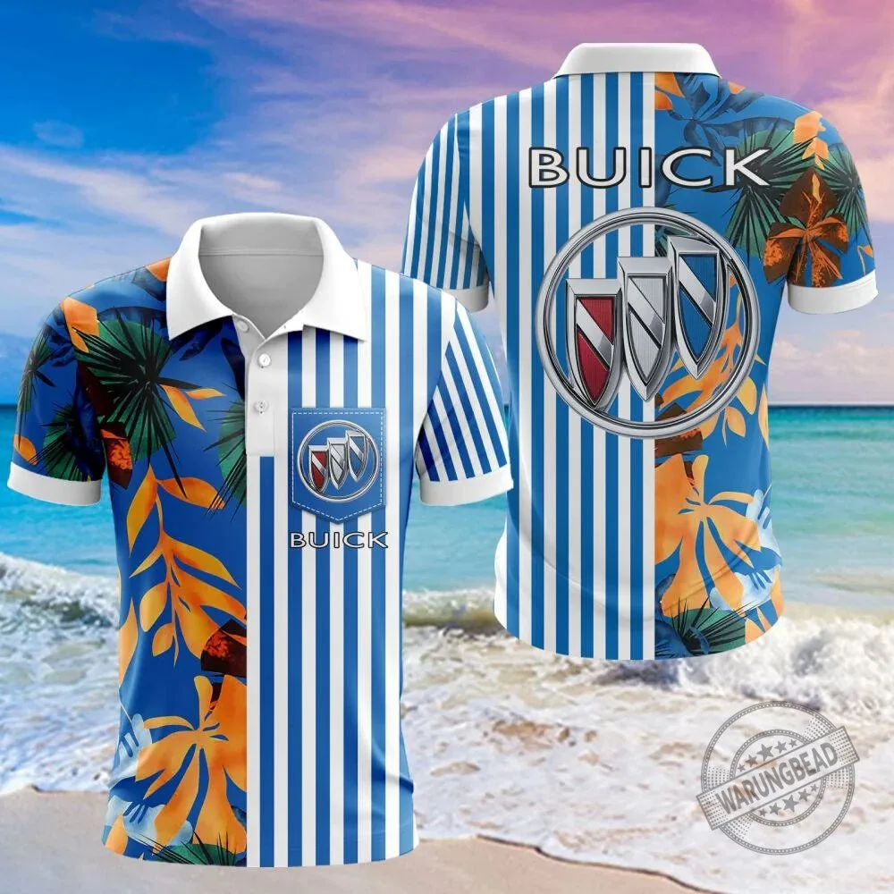Buick Car Logo Tropical Stripes Summer Hawaiian Shirt 17 Buick Car Logo Tropical Stripes Summer Hawaiian Shirt