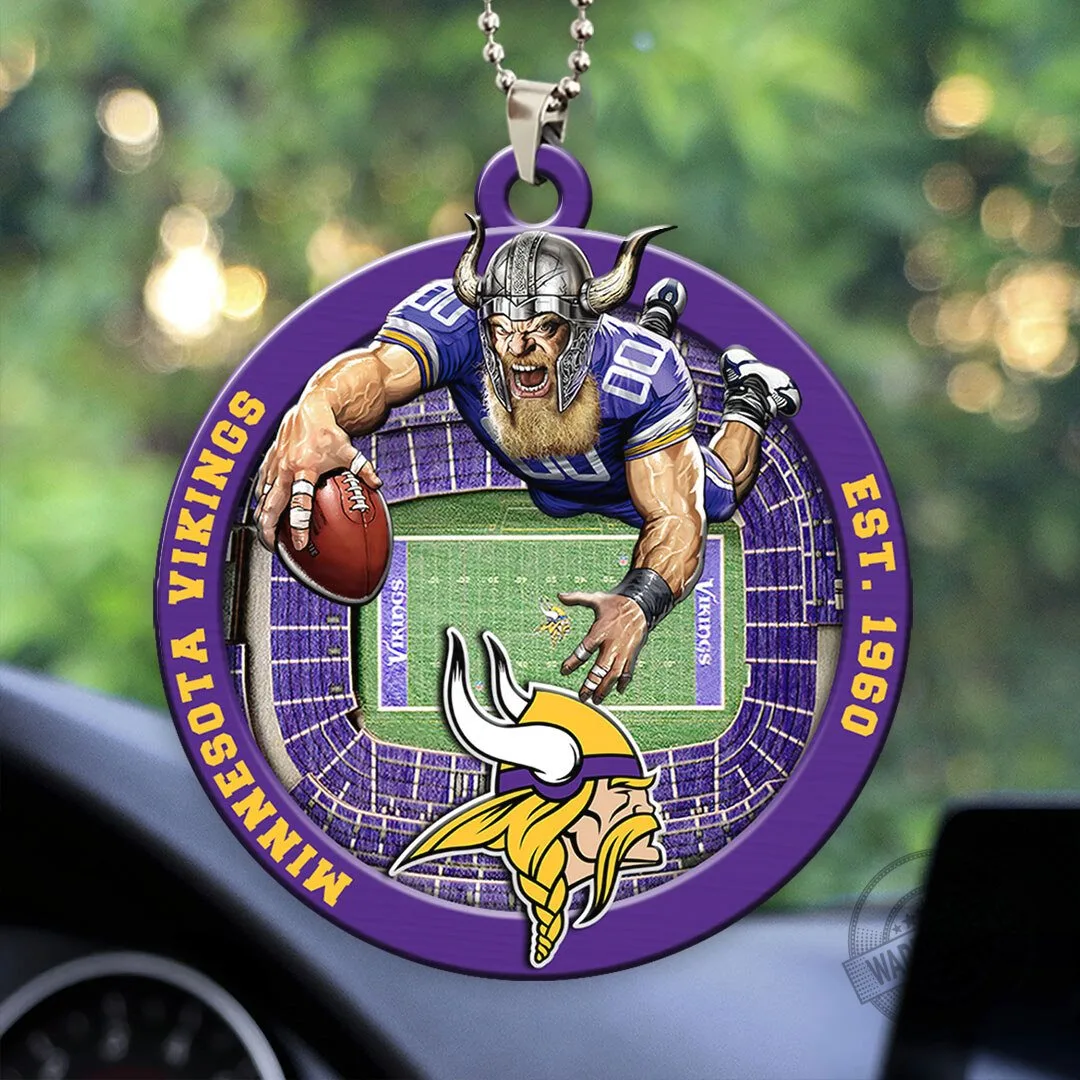 Minnesota Vikings Football Player Stadium Car Hanging Ornament 1 Minnesota Vikings Football Player Stadium Car Hanging Ornament