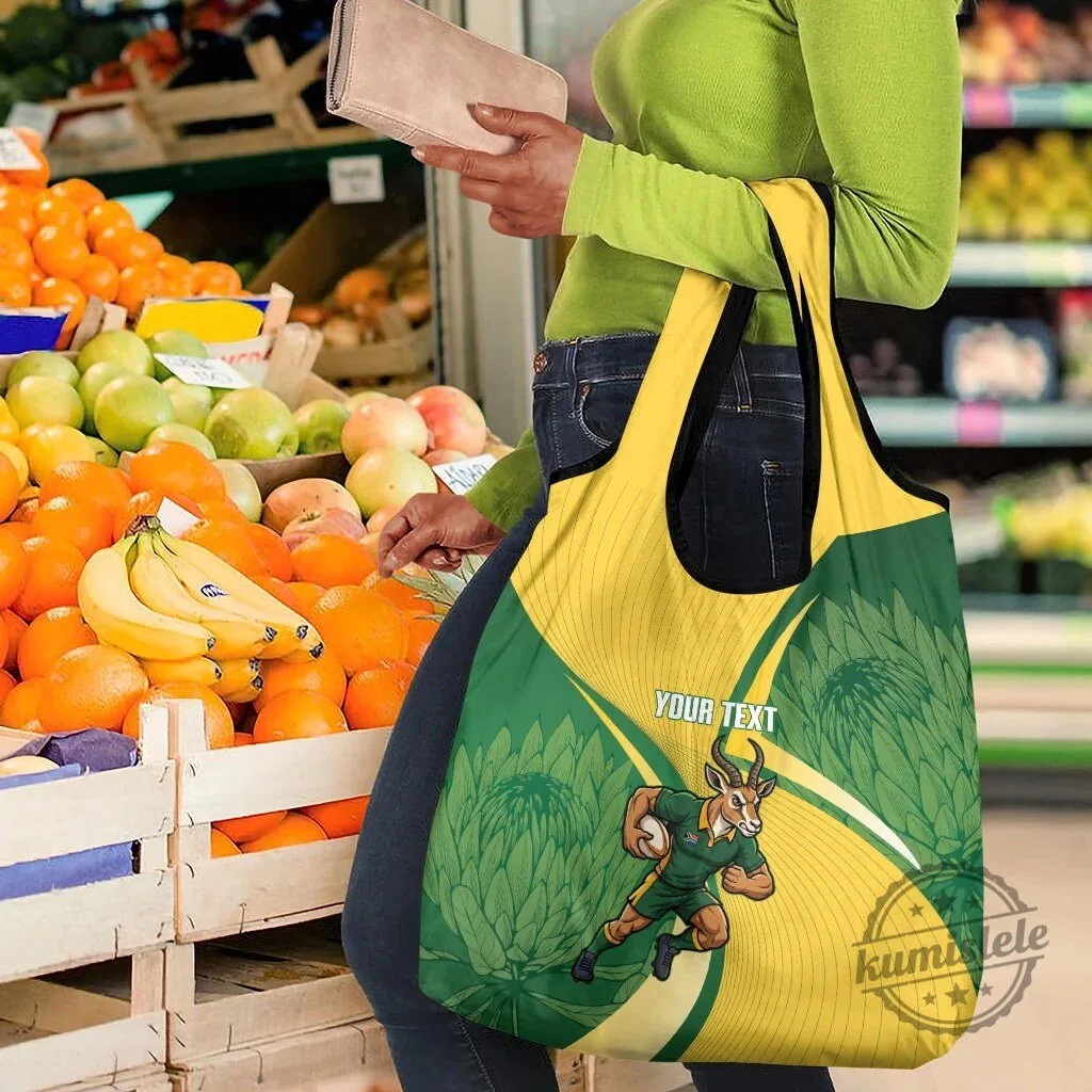 South Africa Rugby Springboks Mascot Custom Reusable Grocery Bag 10 South Africa Rugby Springboks Mascot Custom Reusable Grocery Bag