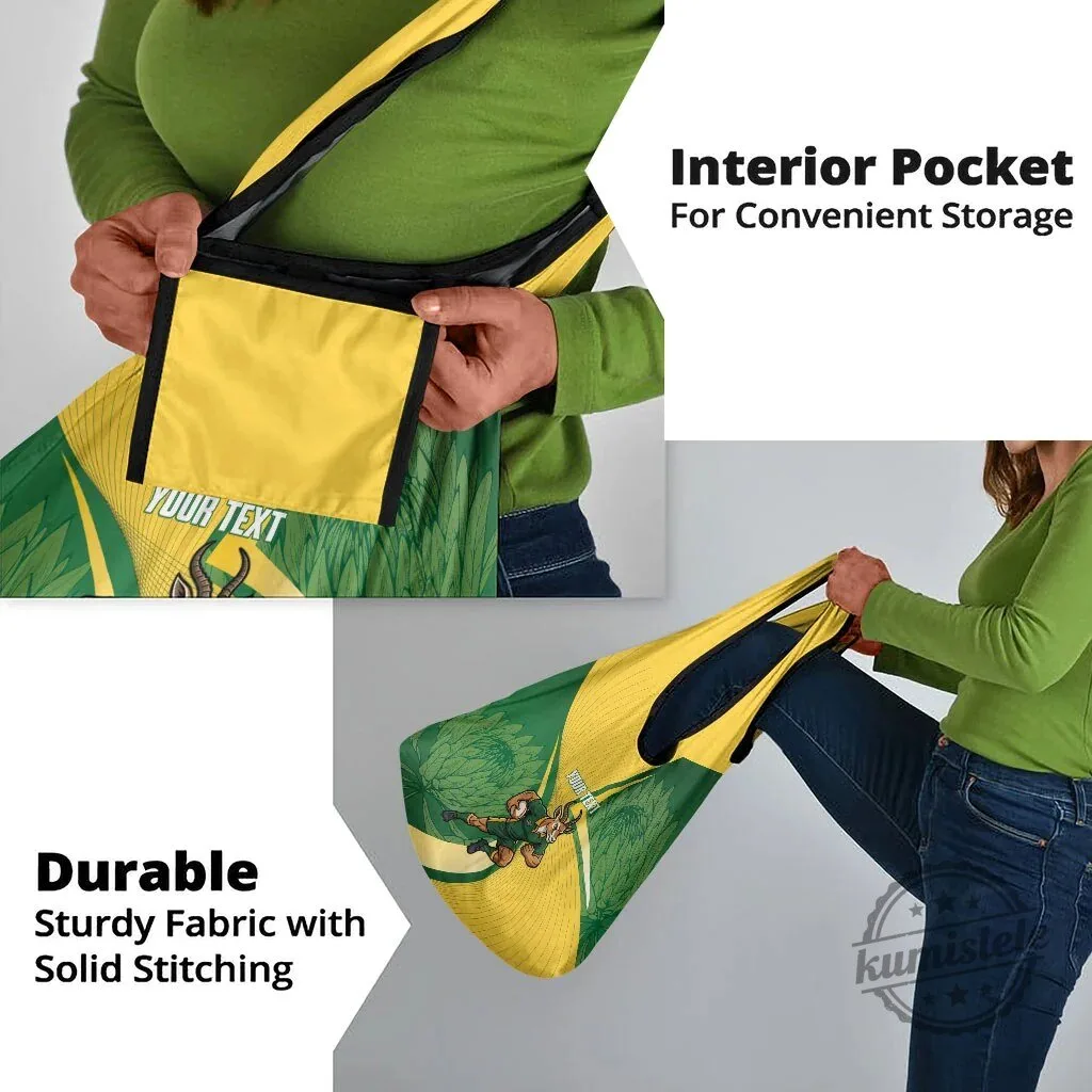 South Africa Rugby Springboks Mascot Custom Reusable Grocery Bag 12 South Africa Rugby Springboks Mascot Custom Reusable Grocery Bag