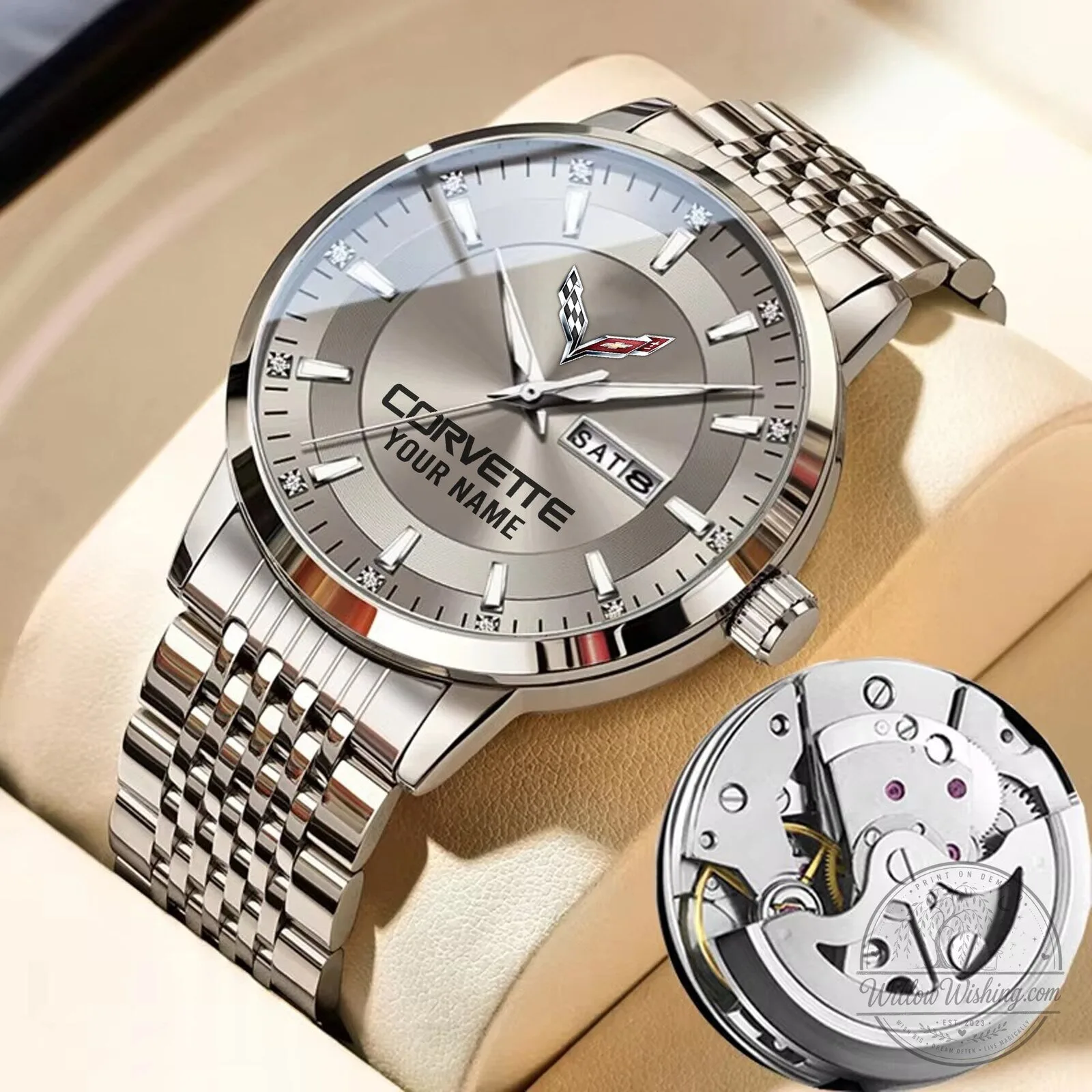 Men's Watch with Elegant Fashion Design and Custom Name for Corvette Fans