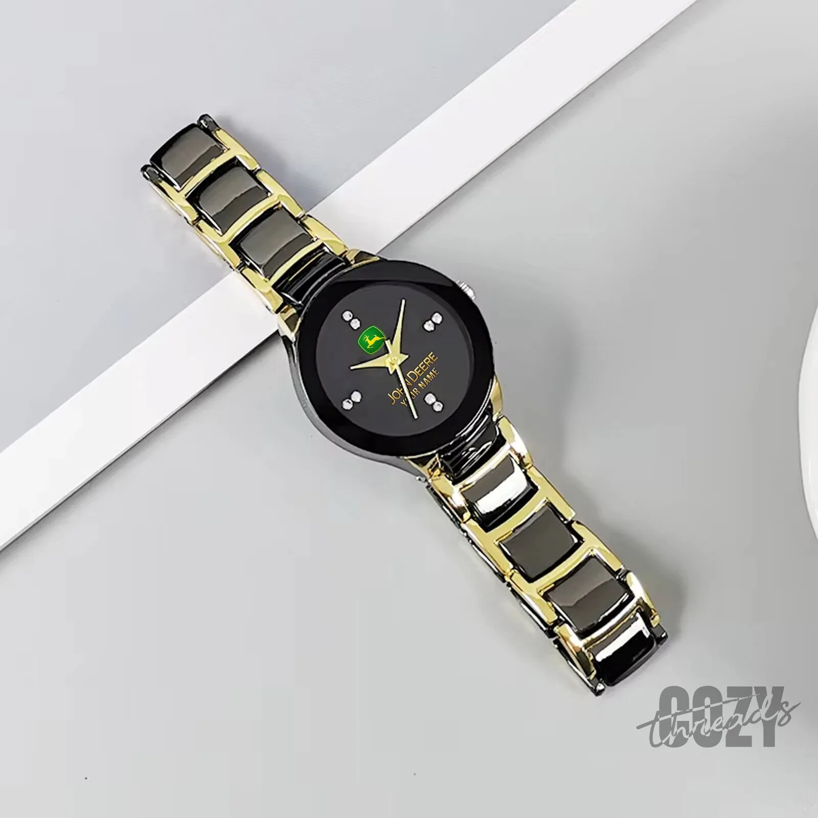 John Deere Custom Name Gold Tone Men's Quartz Watch 7 John Deere Custom Name Gold Tone Men