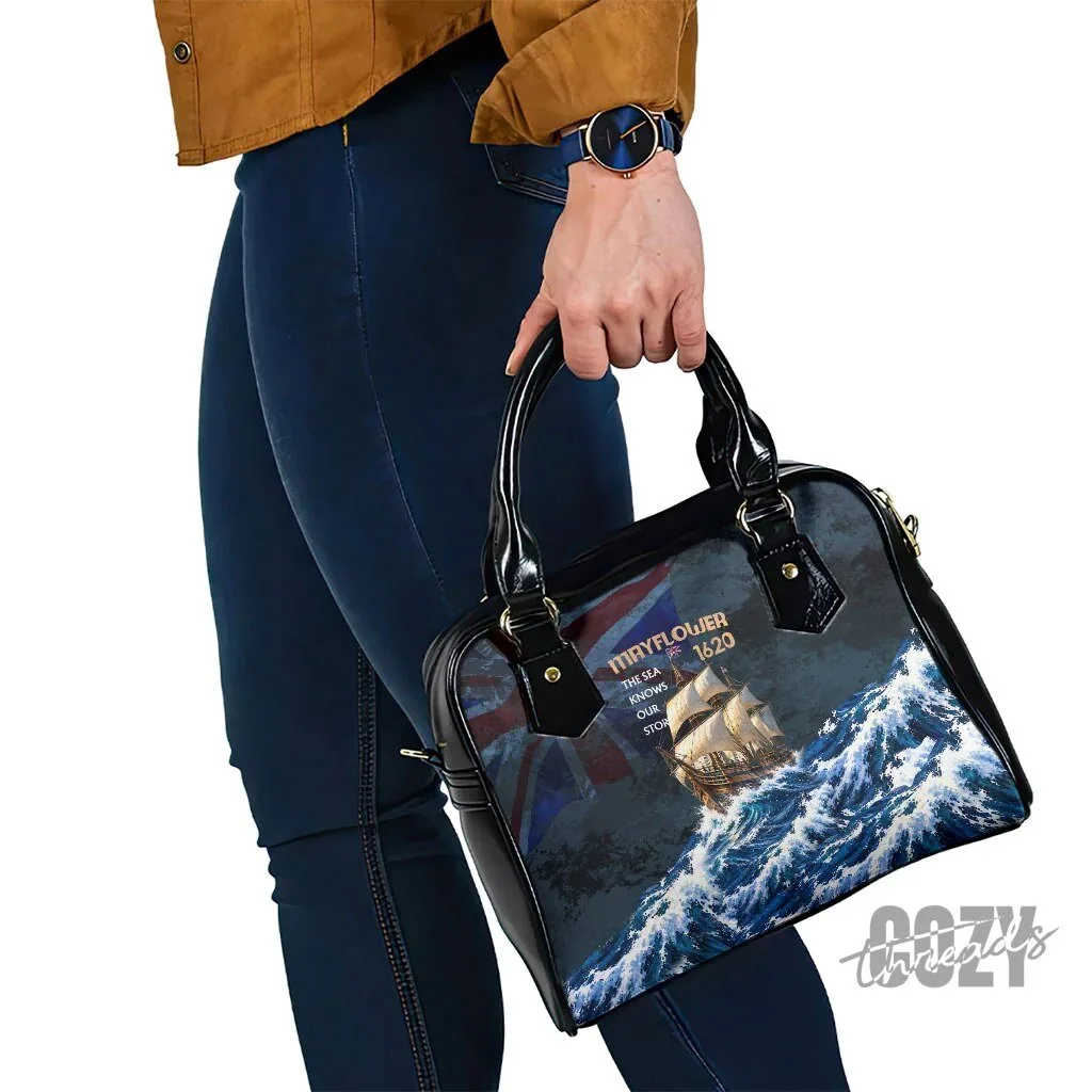 Mayflower 1620 Ship Vintage Nautical Ocean Waves Art Shoulder Handbag 8 Mayflower 1620 Ship Vintage Nautical Ocean Waves Art Shoulder Handbag