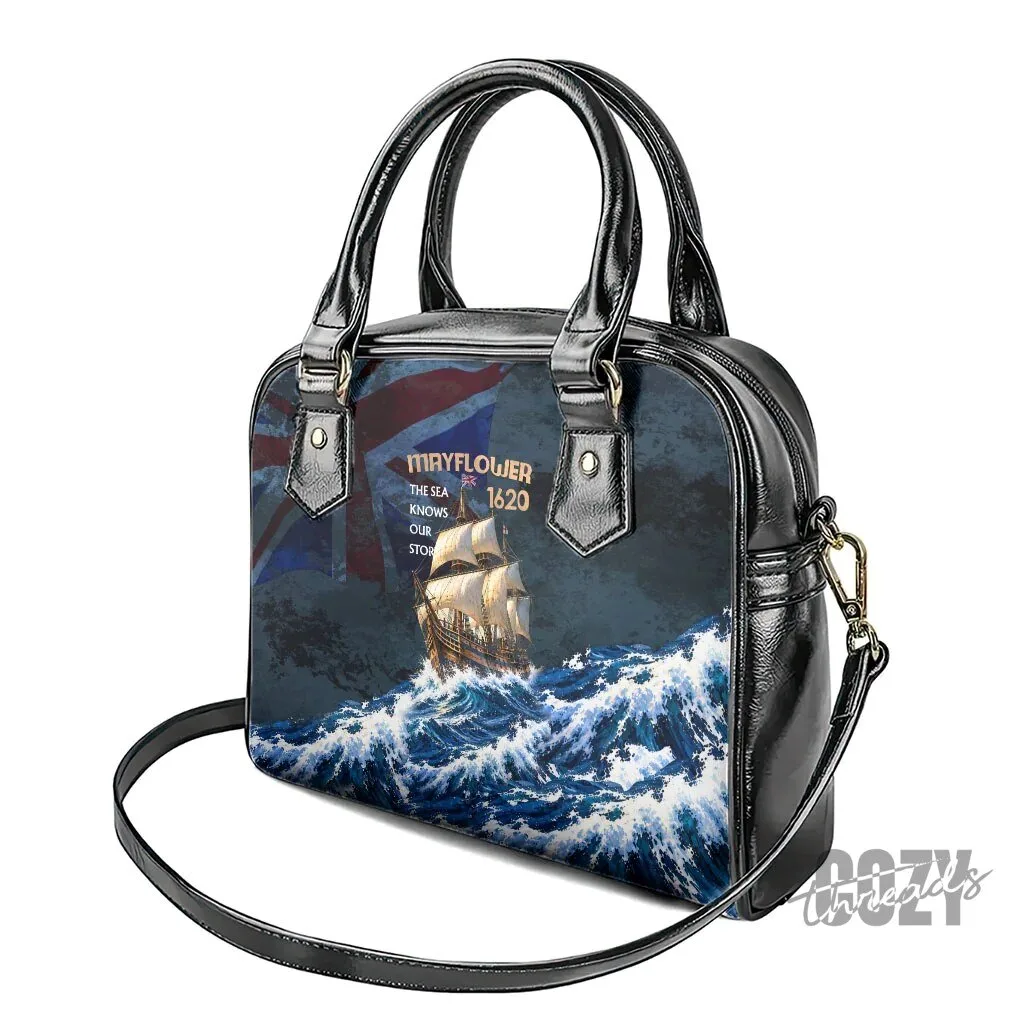 Mayflower 1620 Ship Vintage Nautical Ocean Waves Art Shoulder Handbag 10 Mayflower 1620 Ship Vintage Nautical Ocean Waves Art Shoulder Handbag