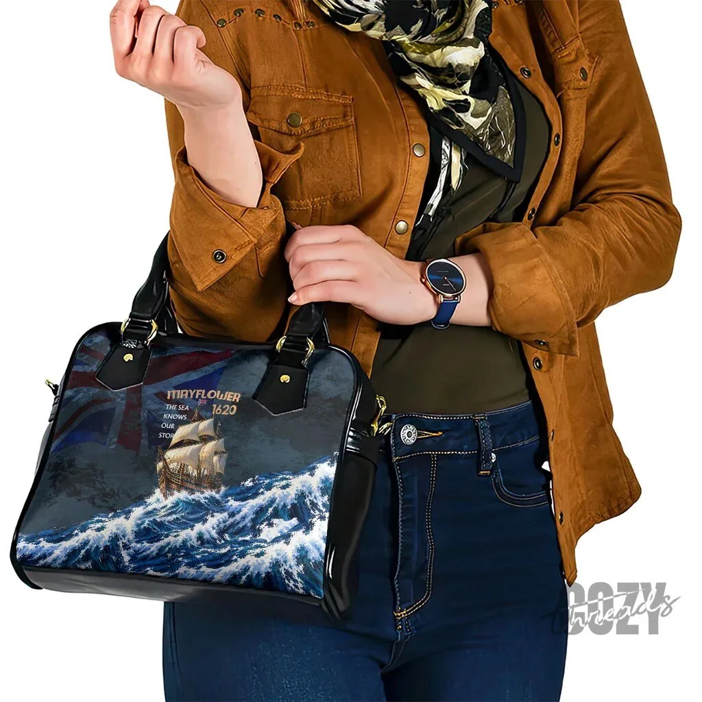 Mayflower 1620 Ship Vintage Nautical Ocean Waves Art Shoulder Handbag 13 Mayflower 1620 Ship Vintage Nautical Ocean Waves Art Shoulder Handbag