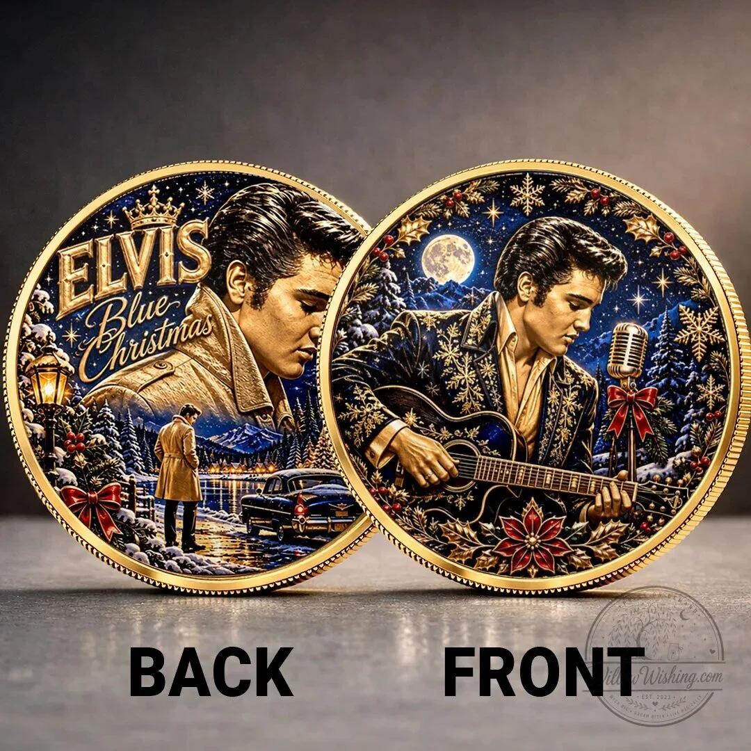 Elvis Presley Blue Christmas Commemorative Collectible Coin