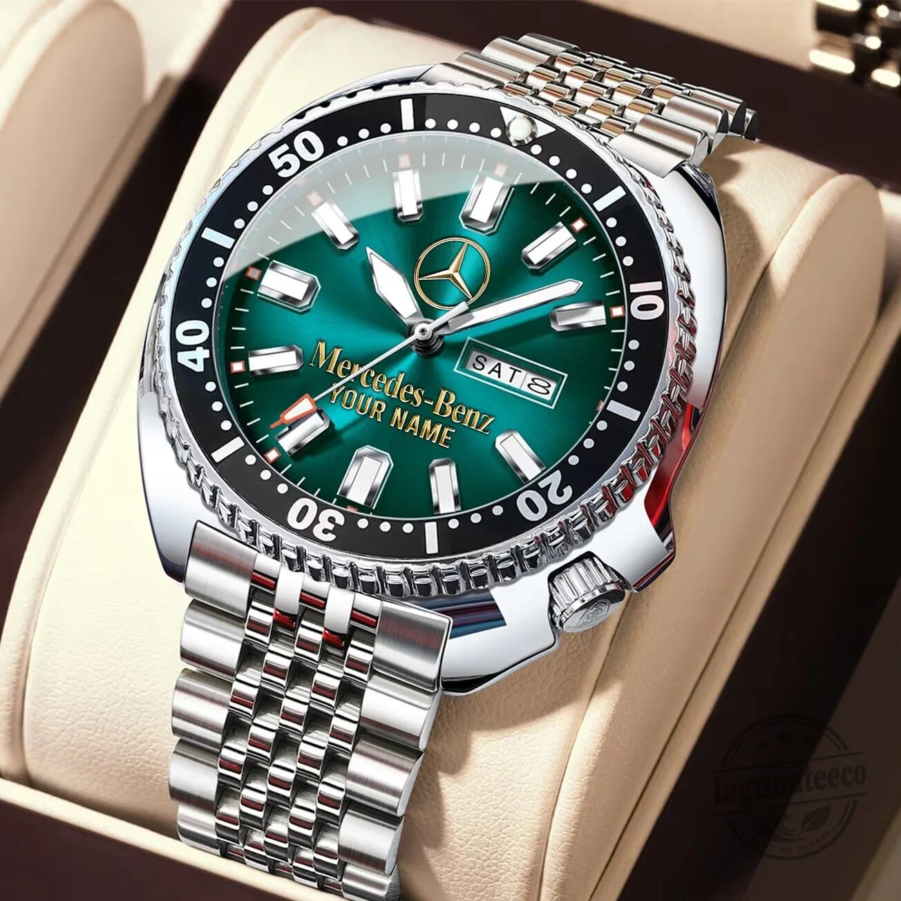 Mercedes-Benz Custom Name Elegant Design Stainless Steel Watch