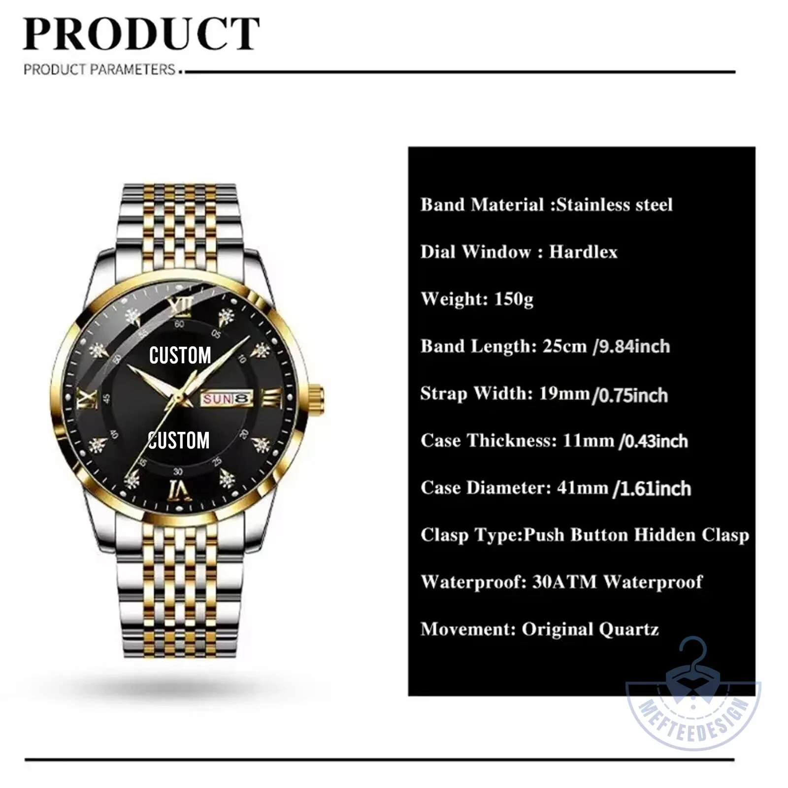 Audi Luxury Gold and Silver Stainless Steel Custom Name Watch 23 Audi Luxury Gold and Silver Stainless Steel Custom Name Watch