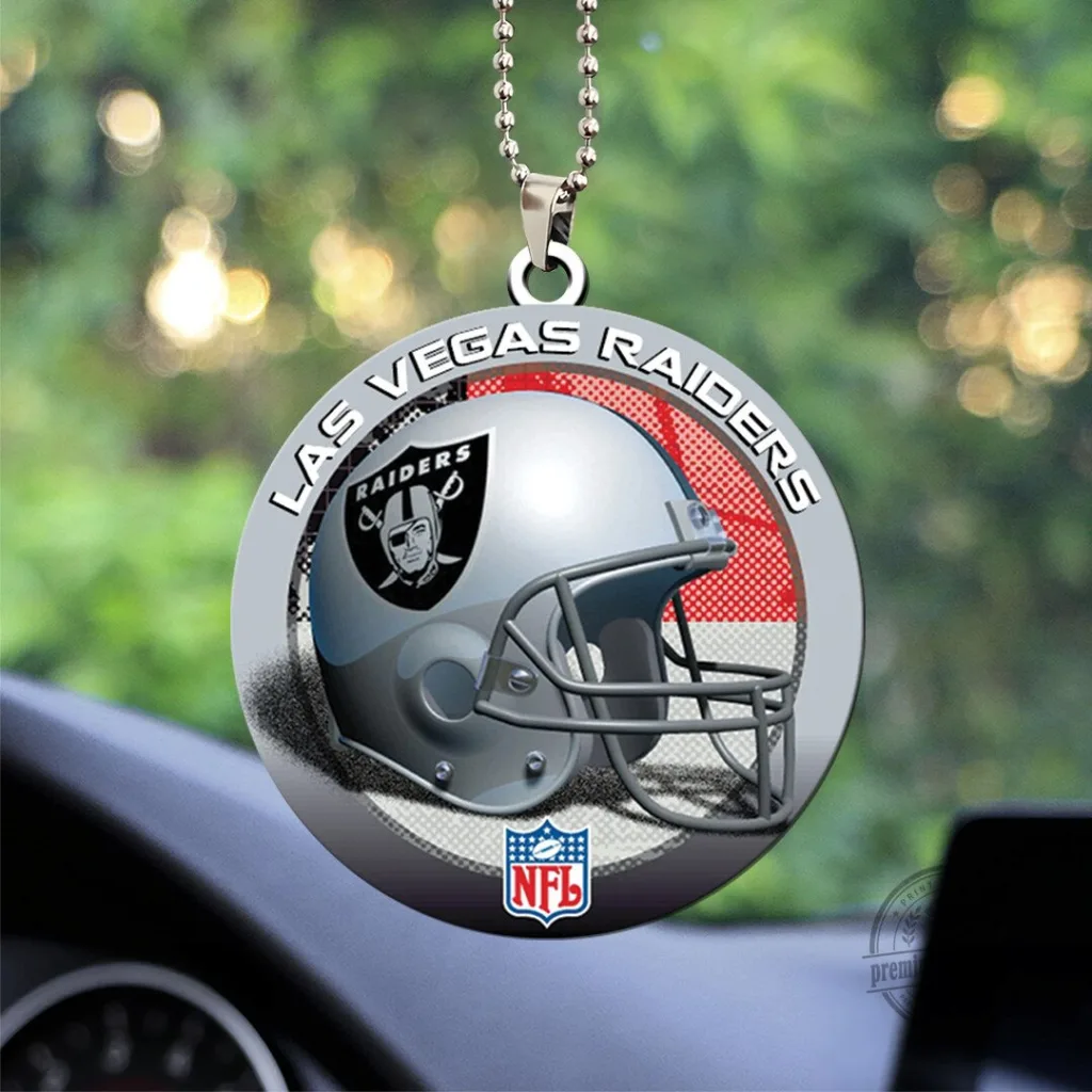 Las Vegas Raiders Football Helmet Custom Shape Two-Sided Acrylic Car Ornament