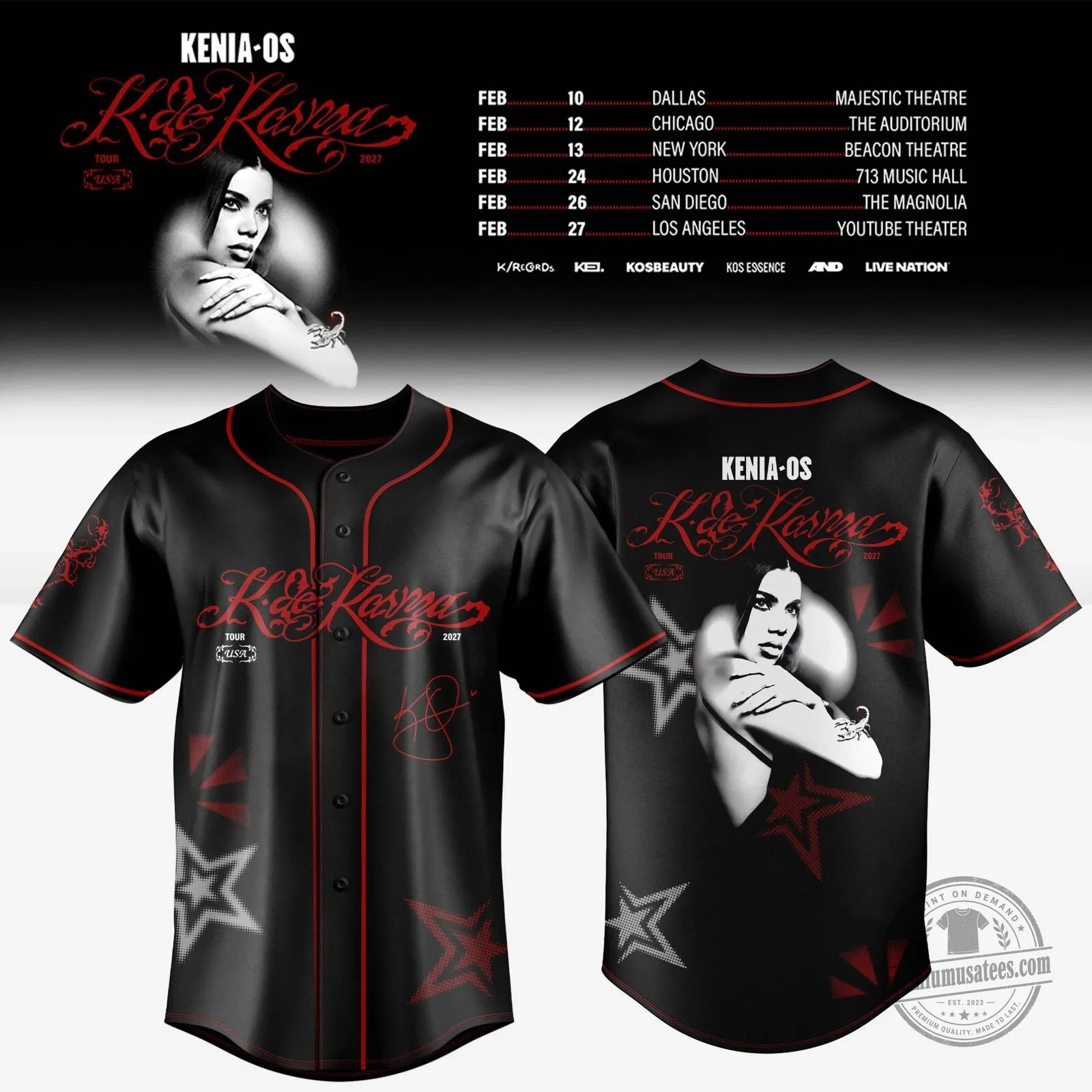 Kenia Os K de Karma United States Tour 2027 Edition Baseball Jersey