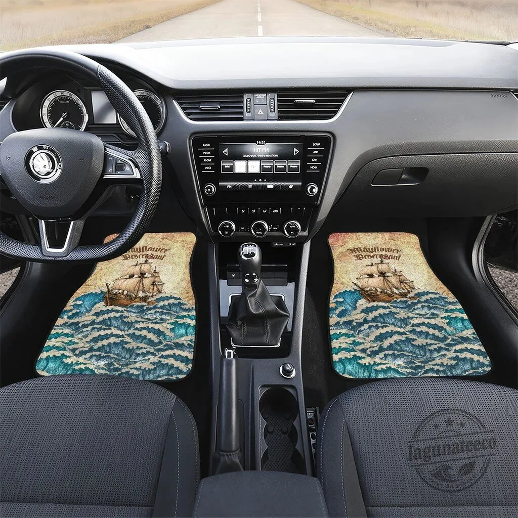 Mayflower Descendant Ship Car Mats Vintage Nautical Map Ocean Waves Auto Floor Mats 8 Mayflower Descendant Ship Car Mats Vintage Nautical Map Ocean Waves Auto Floor Mats
