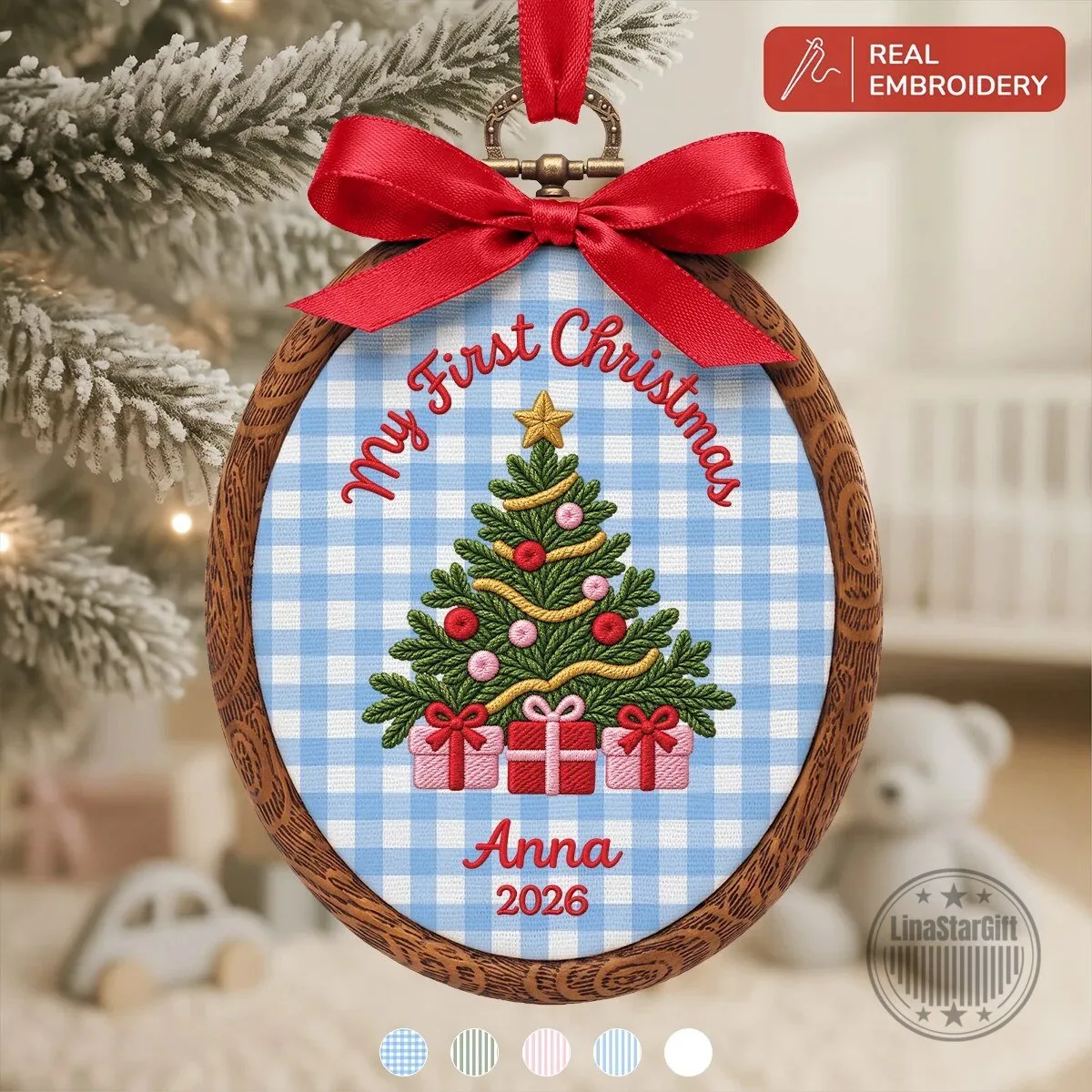 My First Christmas Tree Embroidered Personalized Baby Keepsake Ornament 7 My First Christmas Tree Embroidered Personalized Baby Keepsake Ornament