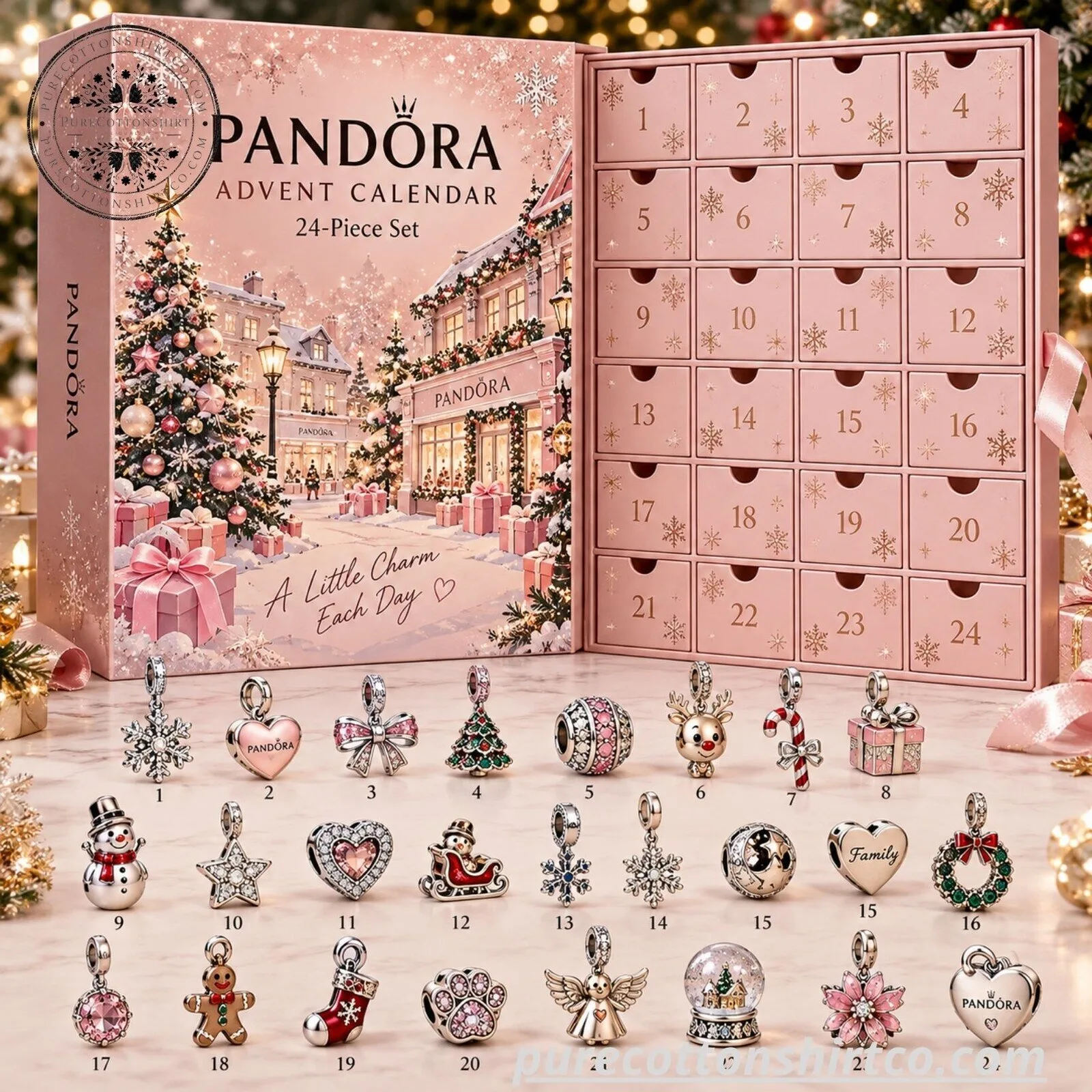 Pandora Jewelry Advent Calendar 2026 – 24-Piece Ornament Set