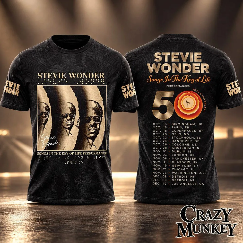 Stevie Wonder Songs in the Key of Life 50th Anniversary T Shirt | Apparel