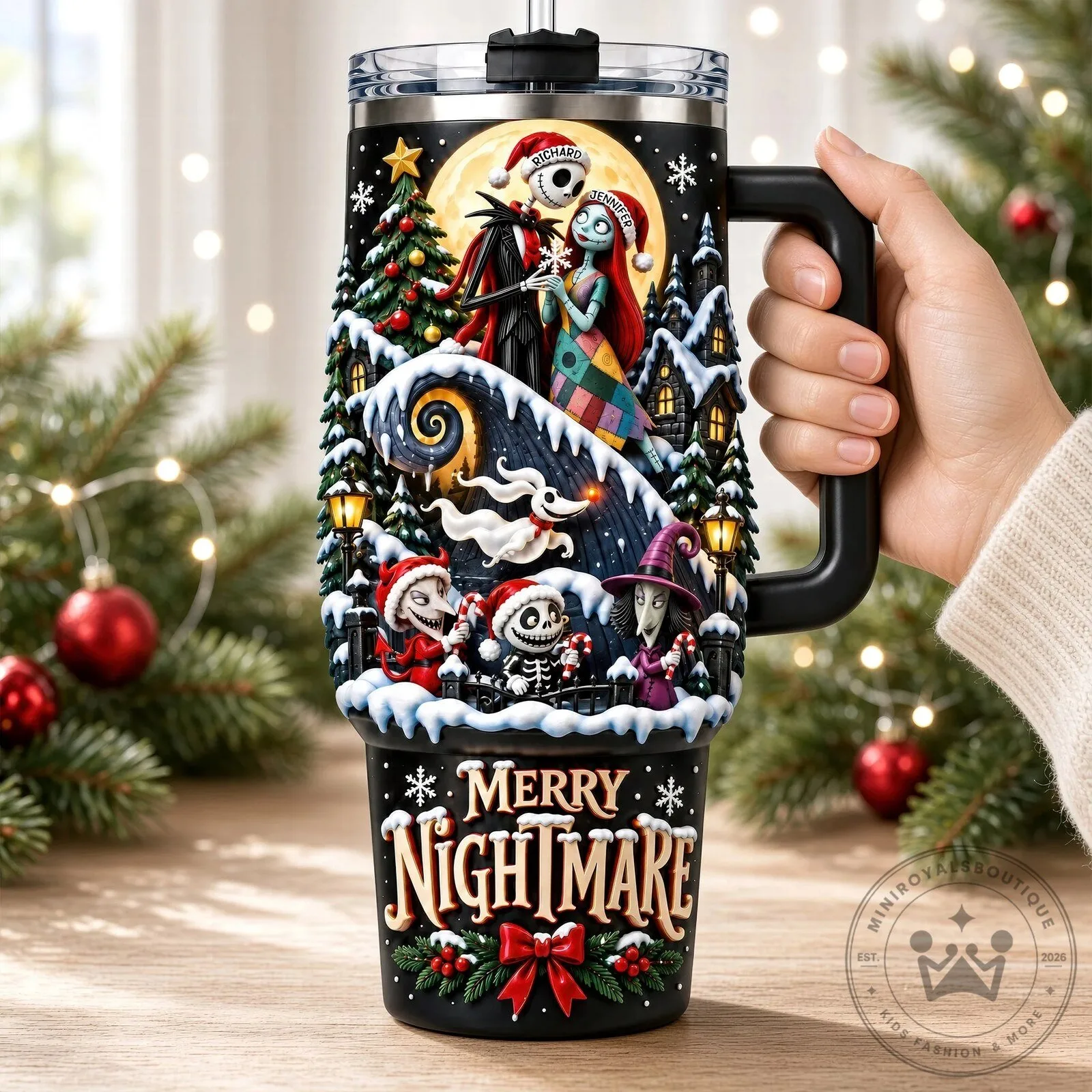 Nightmare Before Christmas Jack Skellington Sally Merry Nightmare 40oz Tumbler