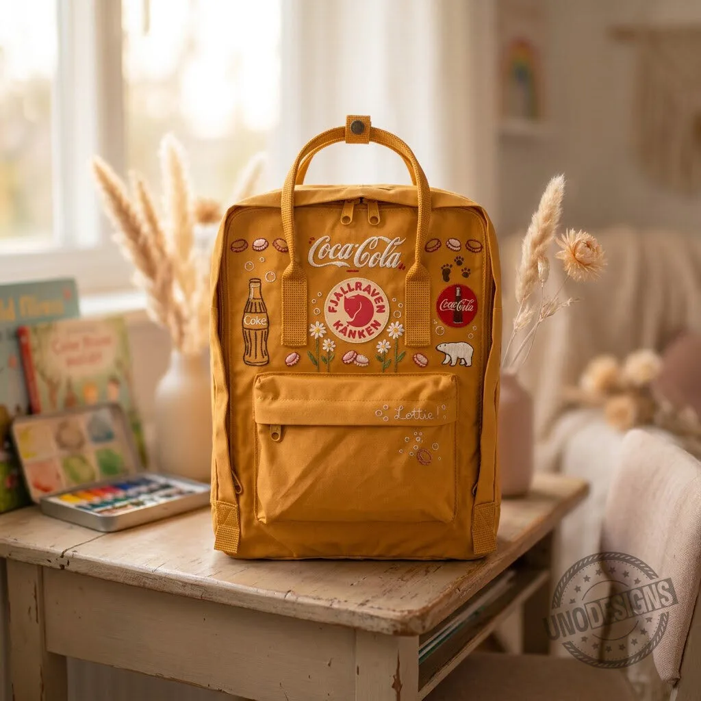Coca-Cola Fjallraven Kanken Embroidered Backpack with Polar Bear Design