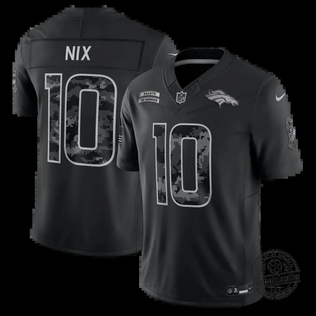Bo Nix Black Salute To Service Jersey for Denver Broncos