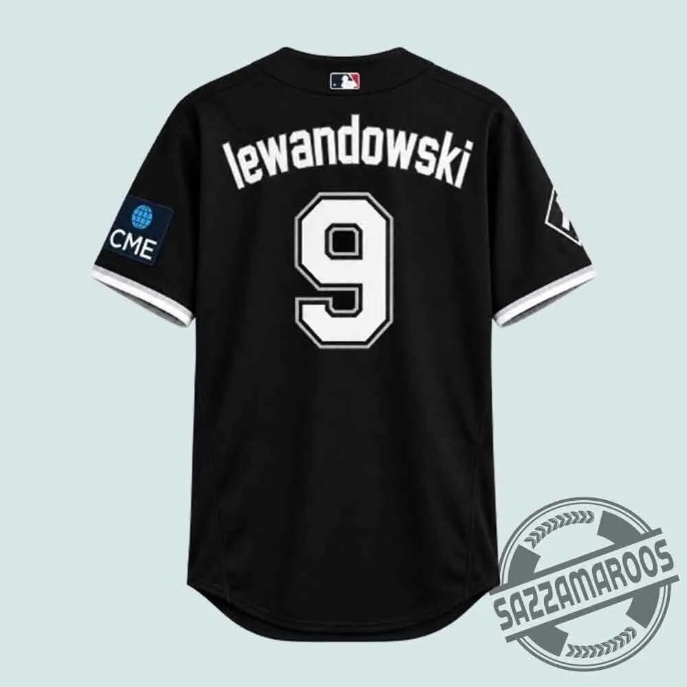 Robert Lewandowski #9 Custom Chicago White Sox Black Baseball Jersey 7 Robert Lewandowski #9 Custom Chicago White Sox Black Baseball Jersey