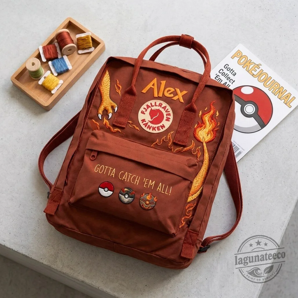 Pokemon Charizard Gotta Catch 'Em All Embroidered Fjallraven Kanken Backpack 8 Pokemon Charizard Gotta Catch