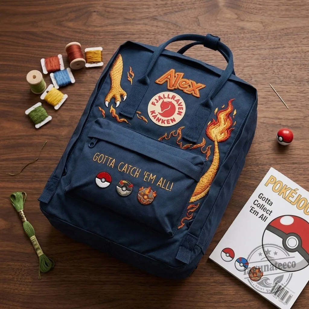 Pokemon Charizard Gotta Catch 'Em All Embroidered Fjallraven Kanken Backpack 9 Pokemon Charizard Gotta Catch