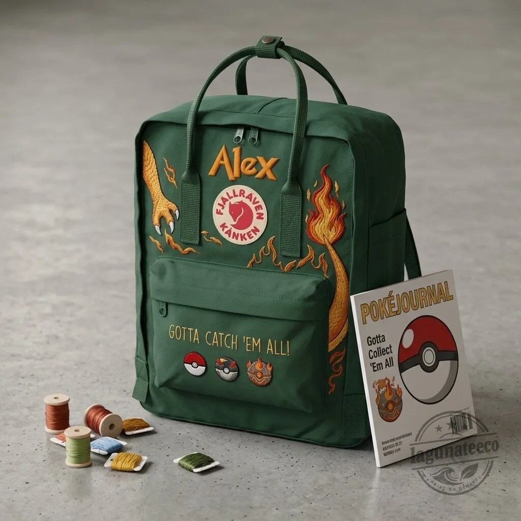 Pokemon Charizard Gotta Catch 'Em All Embroidered Fjallraven Kanken Backpack 11 Pokemon Charizard Gotta Catch