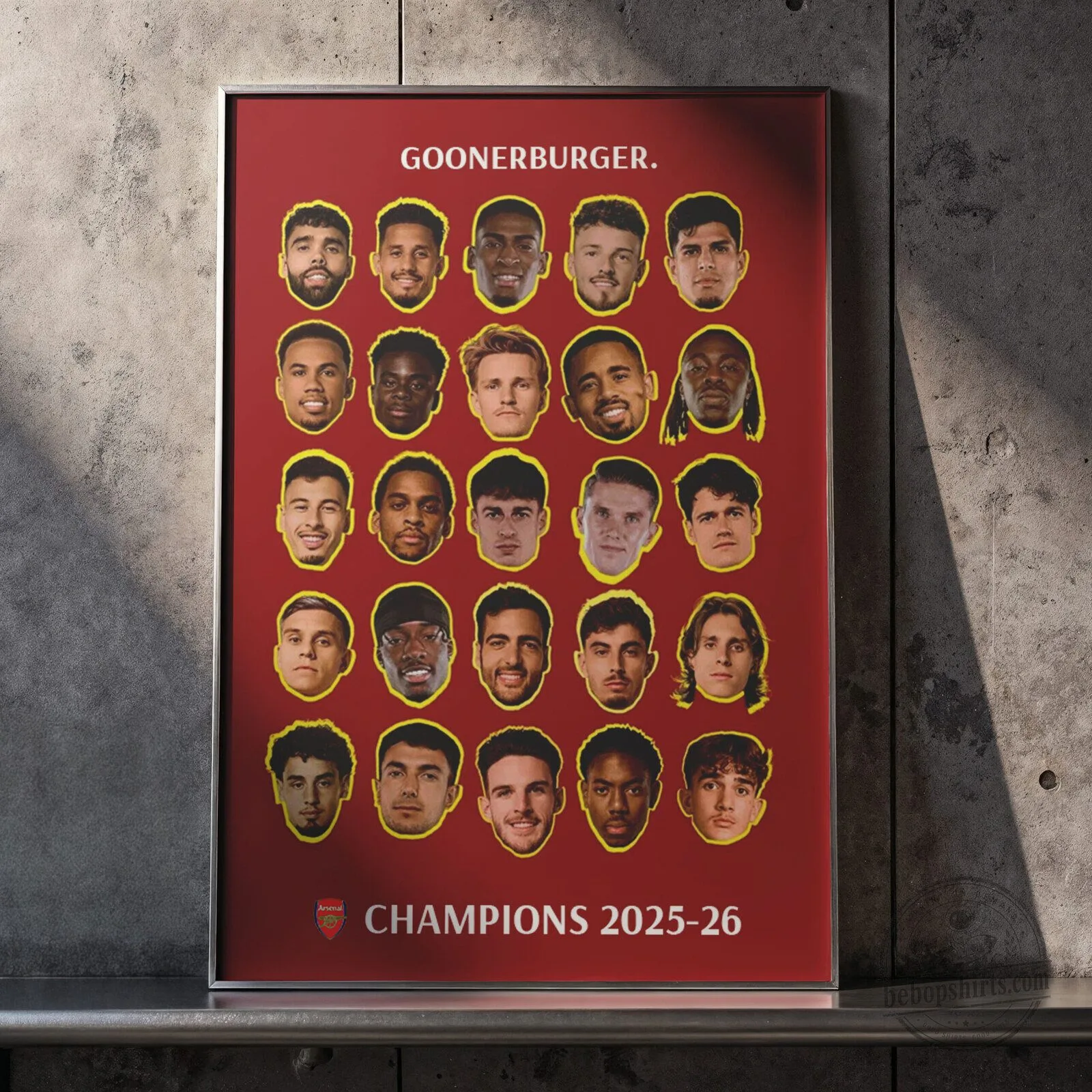 Arsenal Football Club Goonerburger Champions 2025-26 Team Poster