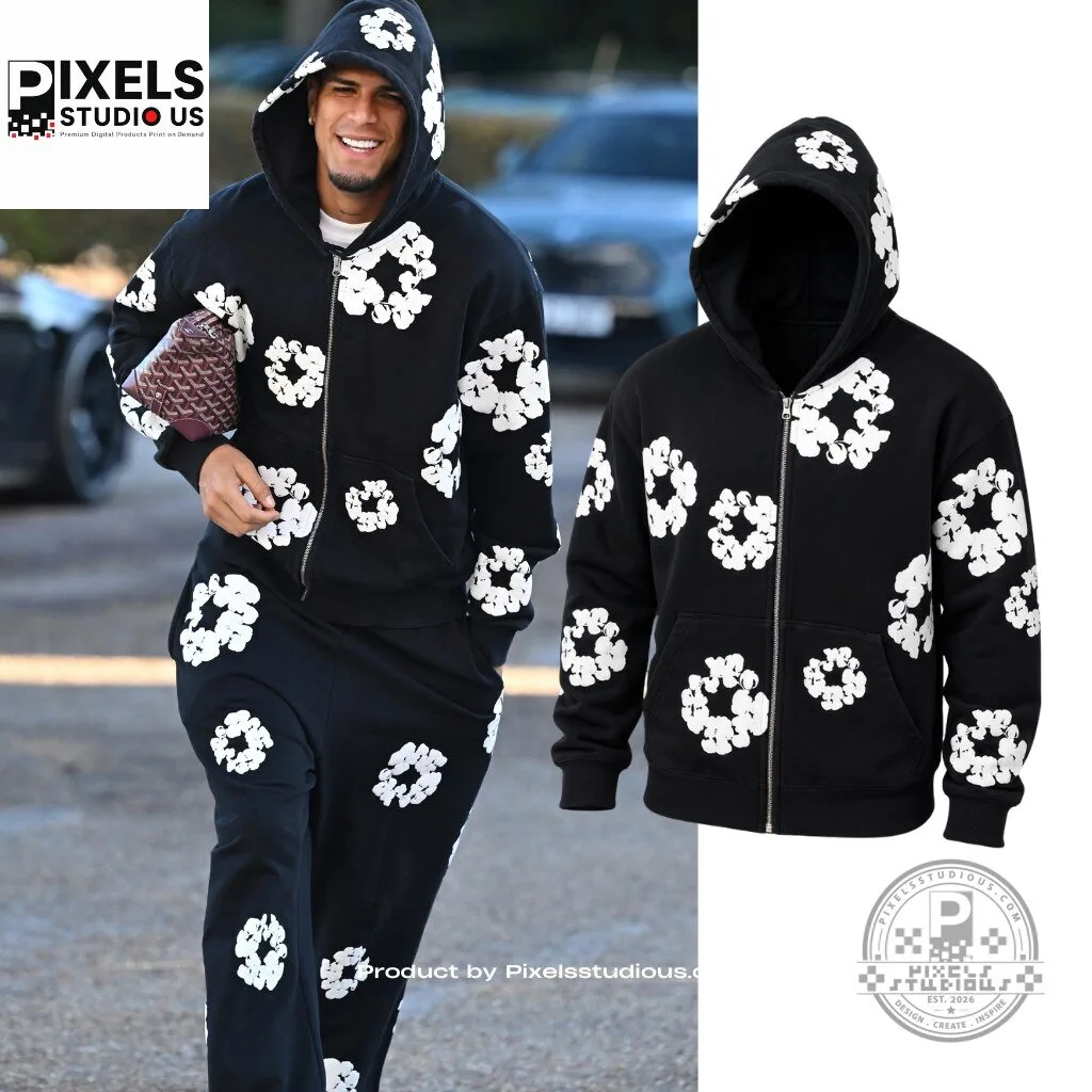 Piero Hincapie Denim Tears Cotton Wreath Zip Hoodie Black 5 Piero Hincapie Denim Tears Cotton Wreath Zip Hoodie Black 3D shirt or sports jersey with all-over print design