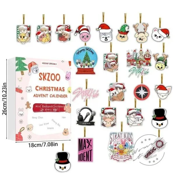 Stray Kids SKZOO Christmas Advent Calendar Collectible Figures Ornaments 3 Stray Kids SKZOO Christmas Advent Calendar Collectible Figures Ornaments