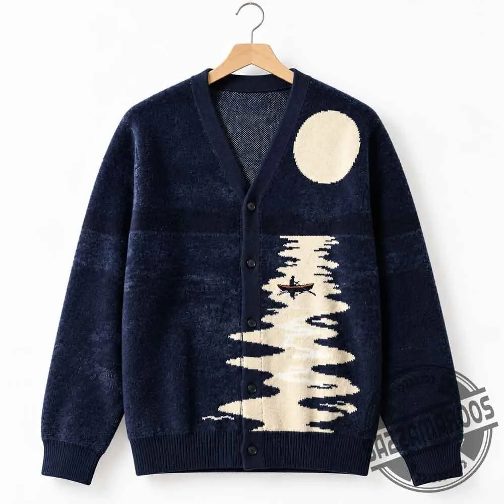 Moonlit River Landscape Jacquard Knit Sweater 4 Moonlit River Landscape Jacquard Knit Sweater