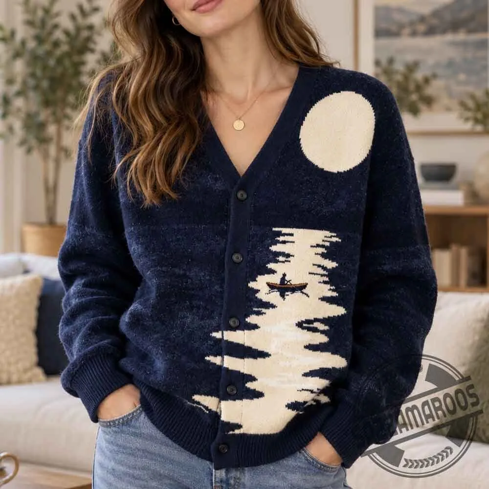 Moonlit River Landscape Jacquard Knit Sweater 7 Moonlit River Landscape Jacquard Knit Sweater