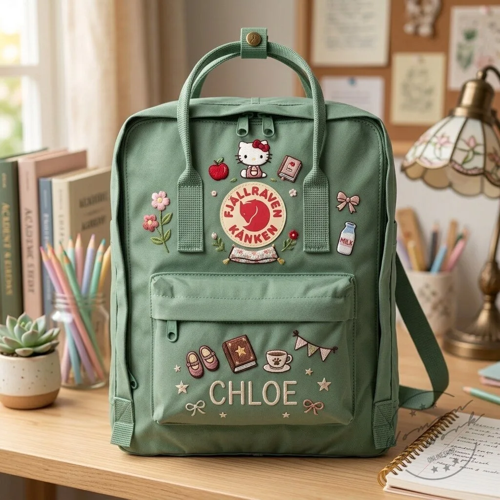 Hello Kitty Fjallraven Kanken Embroidered Backpack for Girls and Women 5 Hello Kitty Fjallraven Kanken Embroidered Backpack for Girls and Women