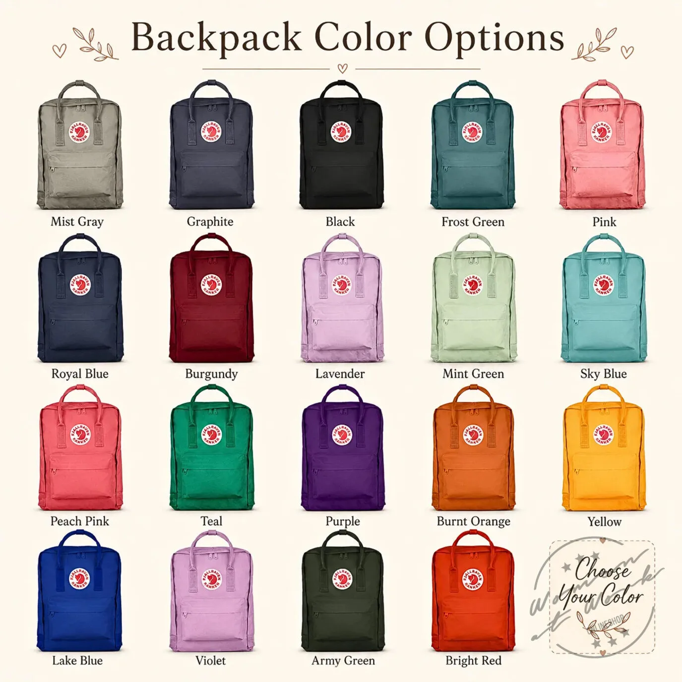 Hello Kitty Fjallraven Kanken Embroidered Backpack for Girls and Women 6 Hello Kitty Fjallraven Kanken Embroidered Backpack for Girls and Women