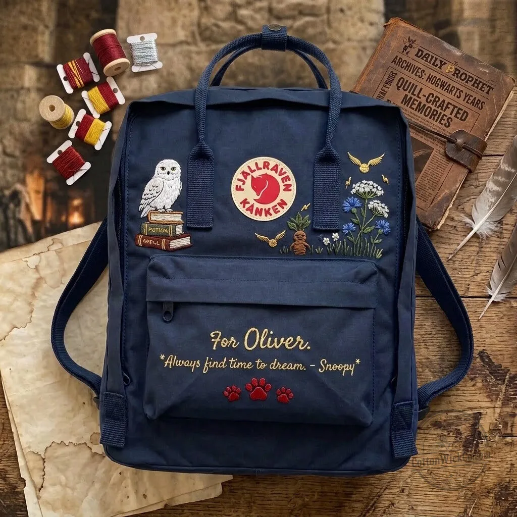 Harry Potter Hedwig Owl and Hogwarts Castle Embroidered Backpack