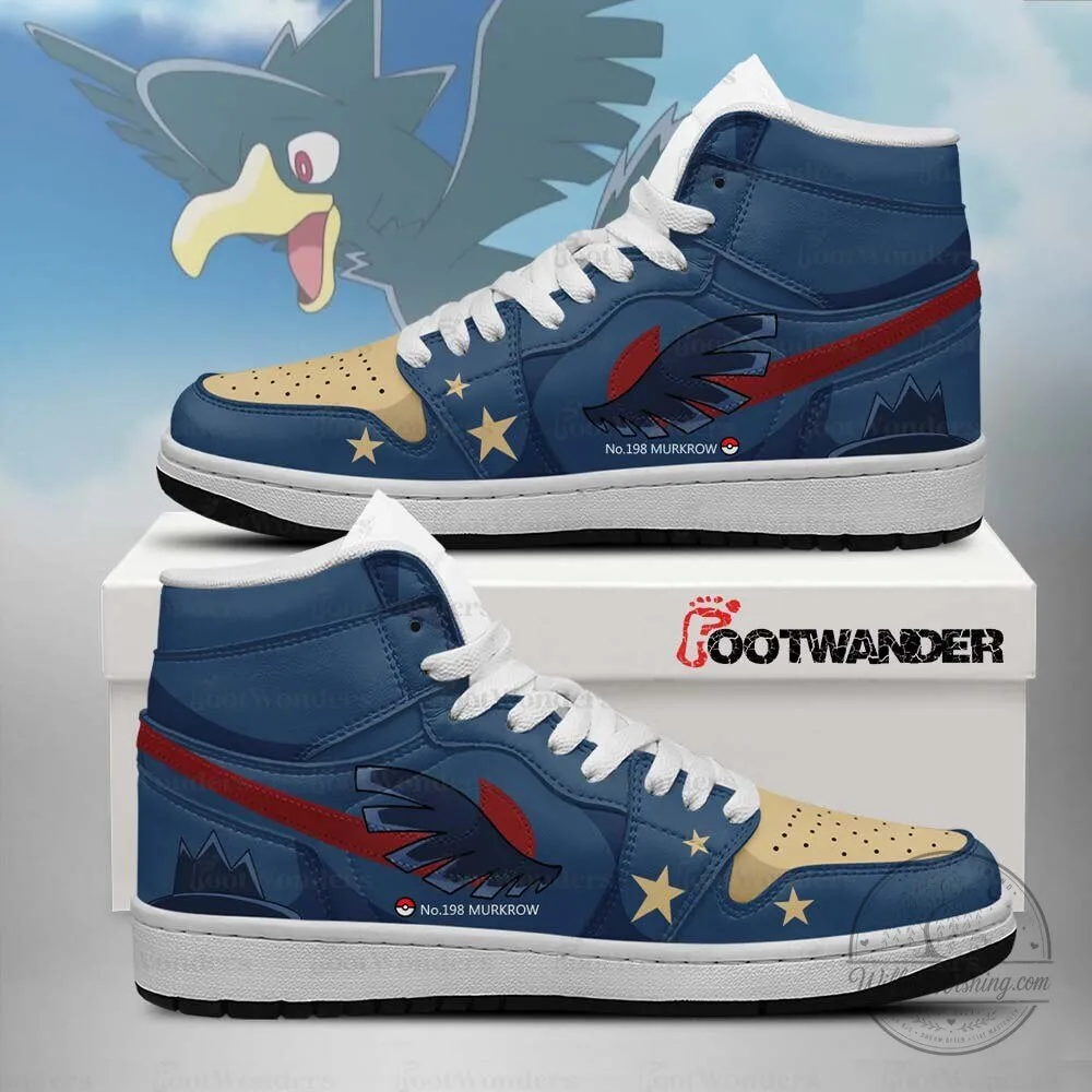Murkrow Pokemon Anime Character High Top Sneakers