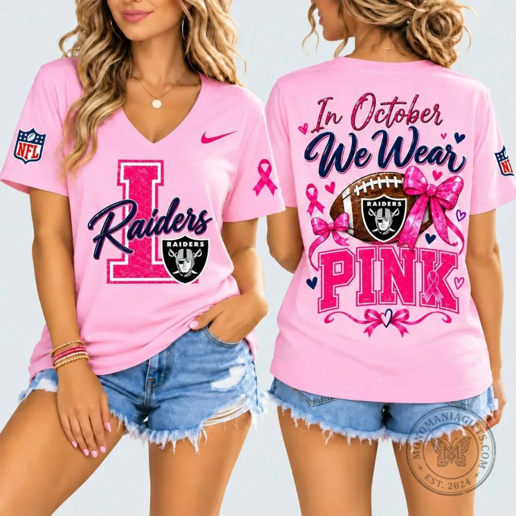 October Pink Breast Cancer Awareness T-Shirt for Las Vegas Raiders Fans 13 October Pink Breast Cancer Awareness T-Shirt for Las Vegas Raiders Fans