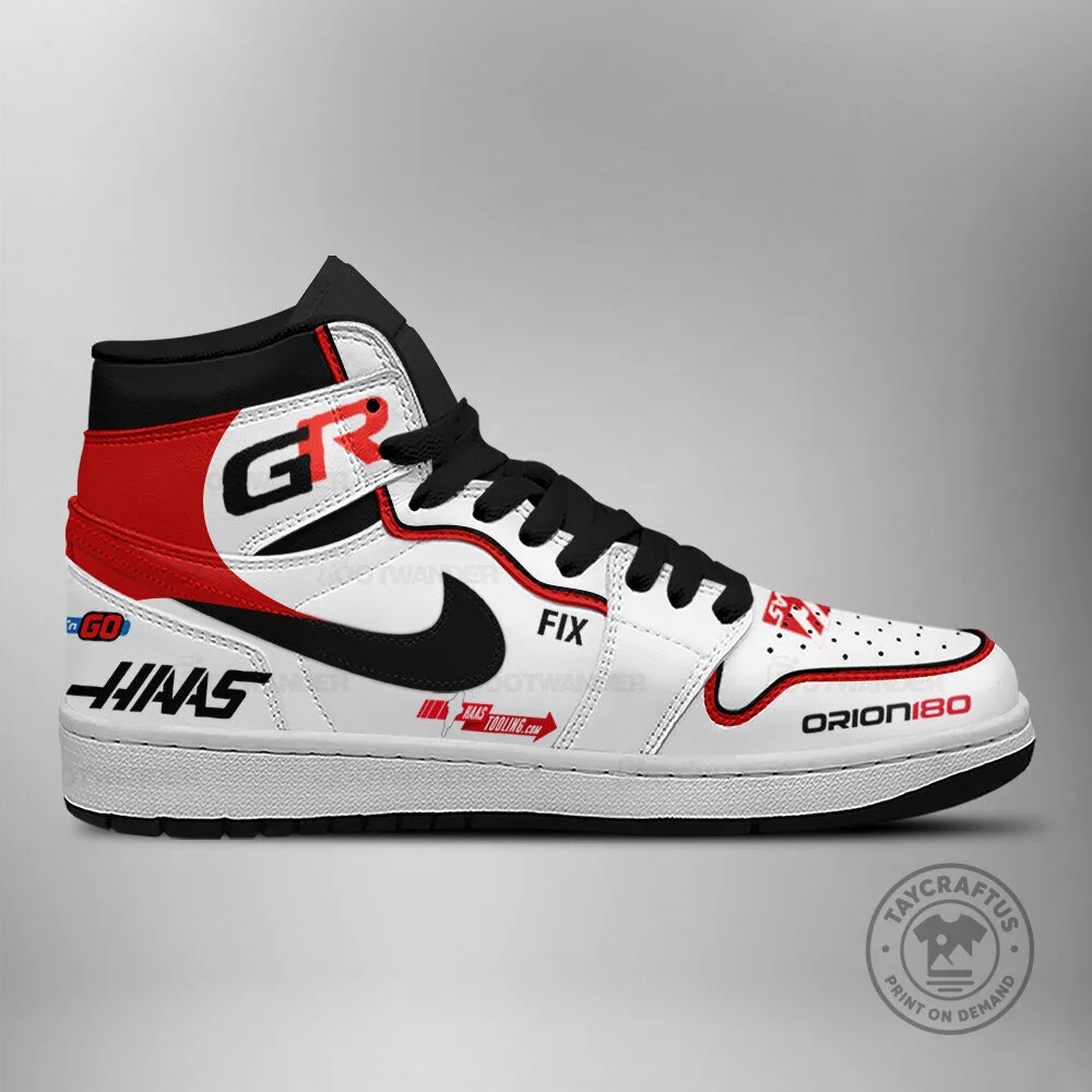 Haas VF-26 Formula 1 Team Racing High Top Sneakers 4 Haas VF-26 Formula 1 Team Racing High Top Sneakers