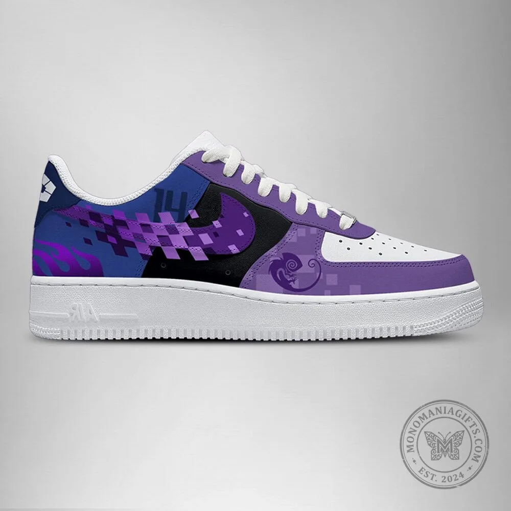 Reo Mikage Blue Lock Anime Custom Embossed Logo White and Purple Sneakers 4 Reo Mikage Blue Lock Anime Custom Embossed Logo White and Purple Sneakers